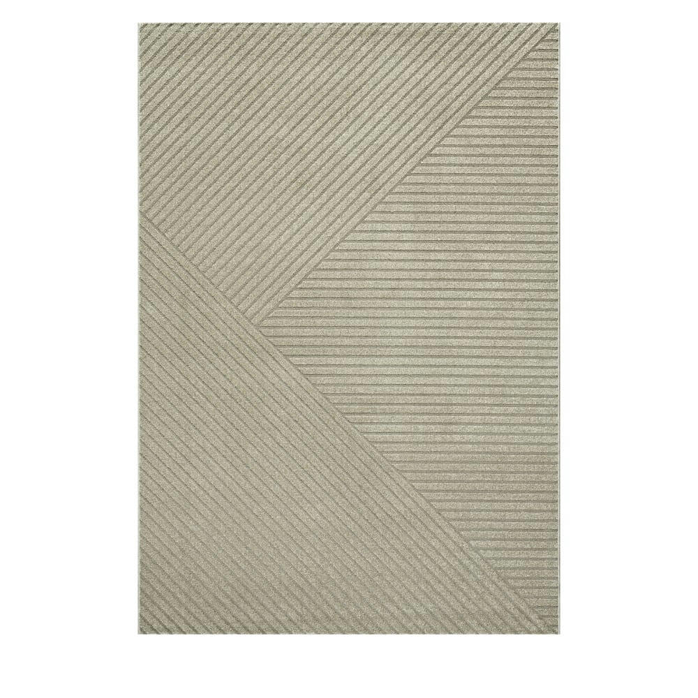 DIXIE III - Tapis contemporain à motif géométrique beige 160x230 cm