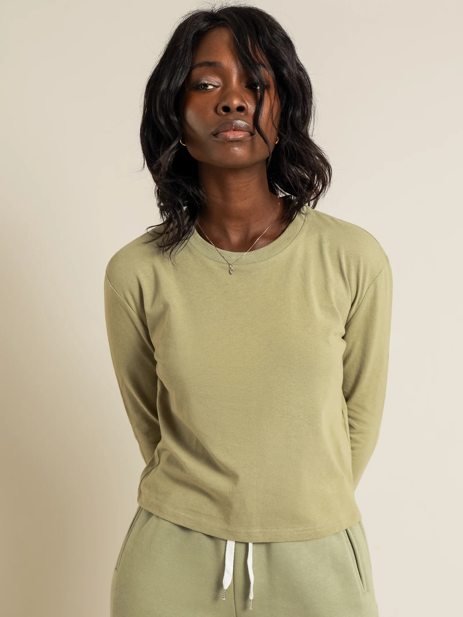 Xavier Crop Long Sleeve Boyfriend T-Shirt