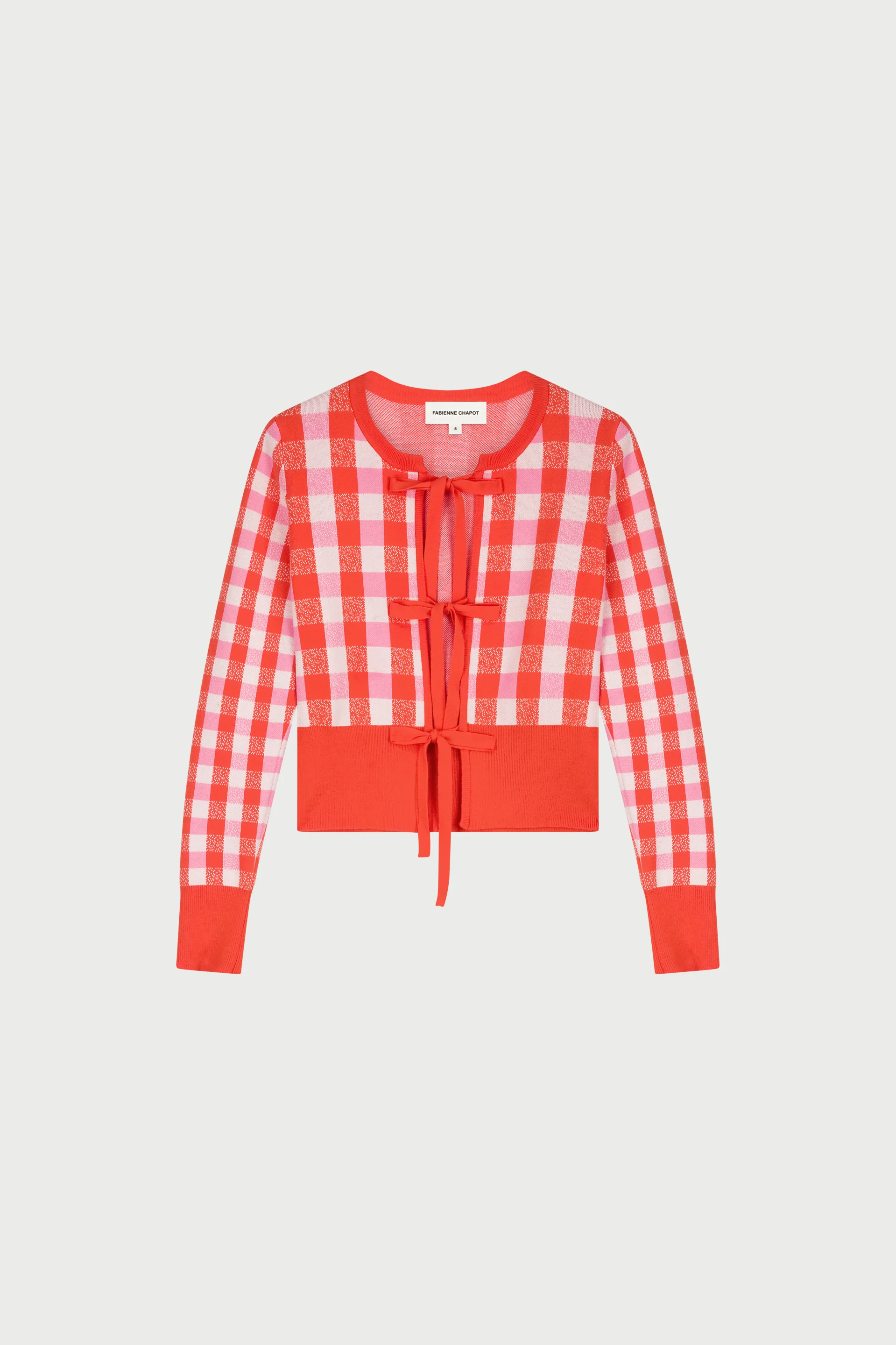 Camille Cardigan | Cosy White/Tangerine Tango