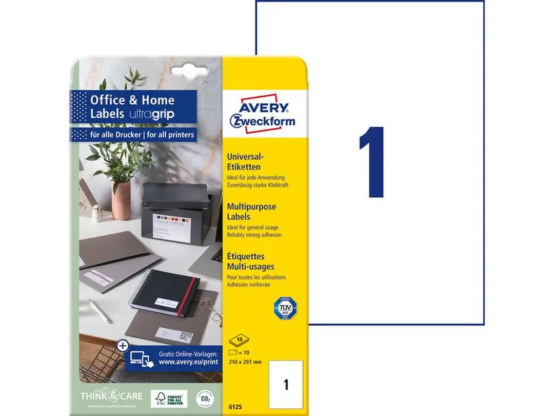 Etiketten 10er-Set Avery Zweckform Universal-Etiketten 6125