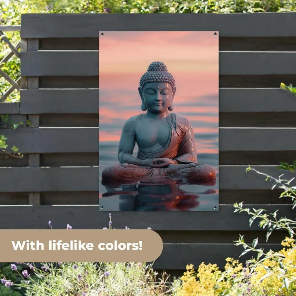MuchoWow Tuinposter 80x120cm Boeddha Beeld Buddha Water