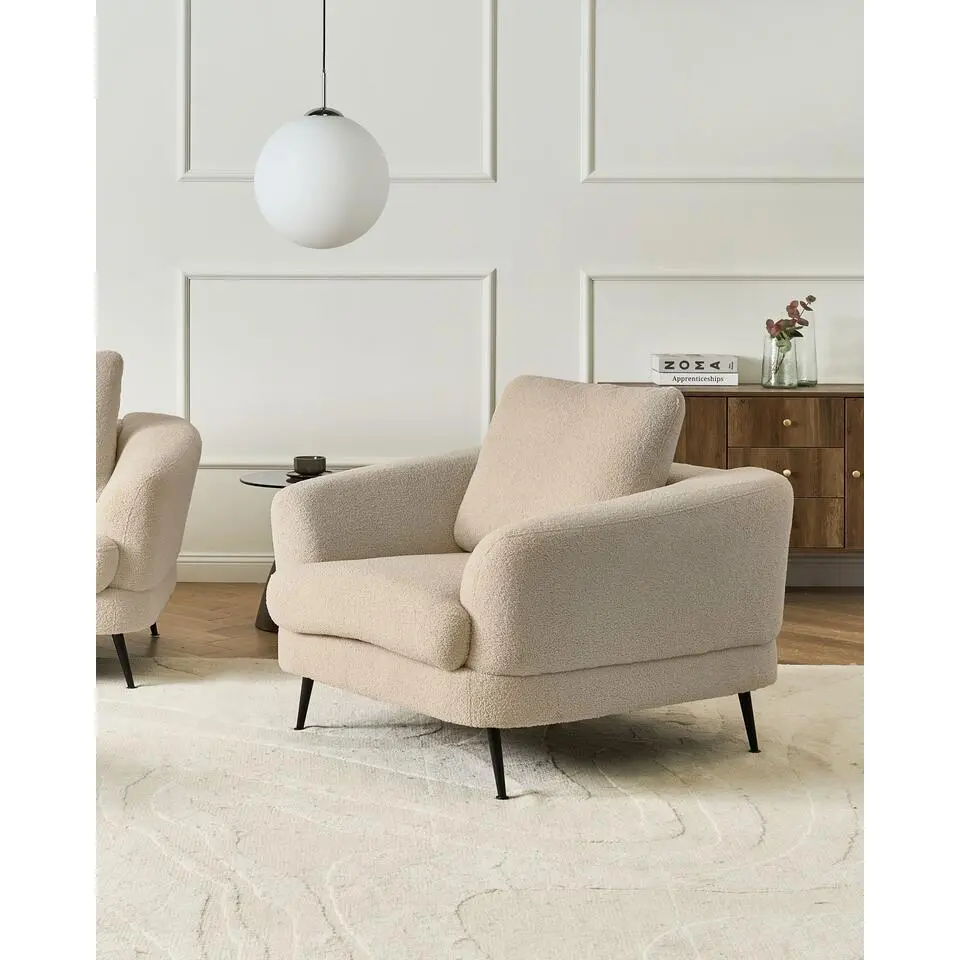KJAER - Fauteuil - Lichtbeige - Boucl&eacute;