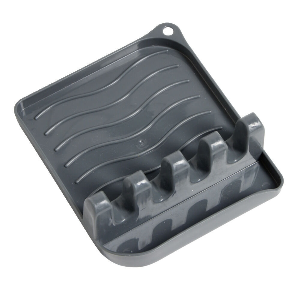Support repose-cuillères plastique gris