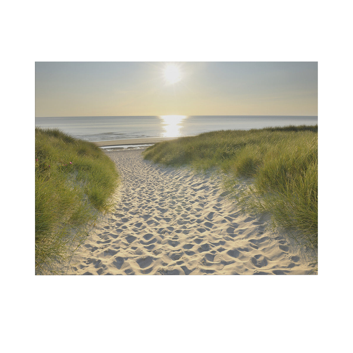 Art for the Home Buitencanvas Strandwandeling bij Zonsopgang
