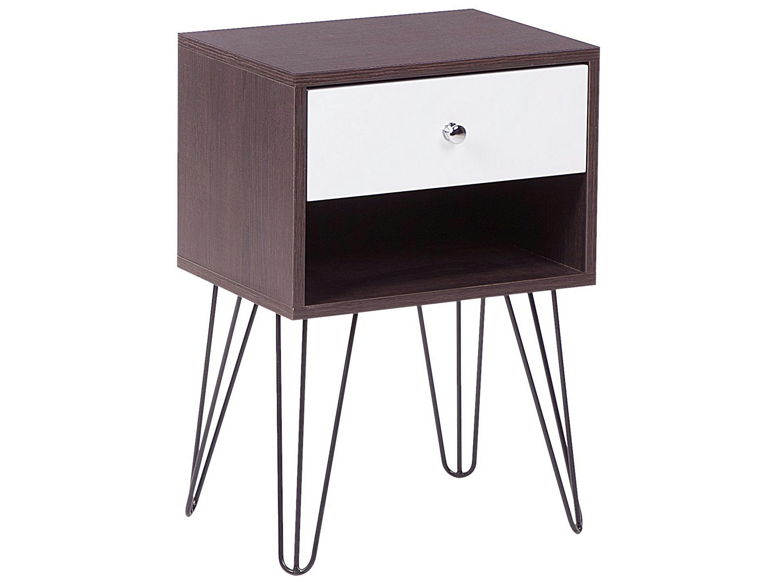 ARVIN - Table de chevet en effet bois avec un tiroir