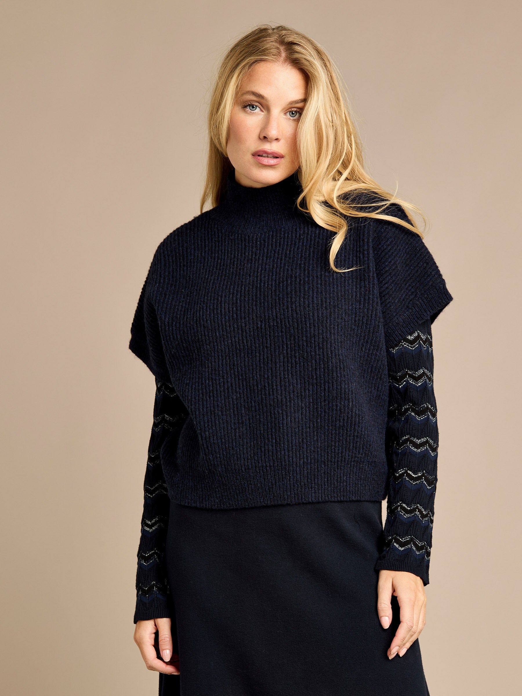 GWD by GEORGE W. DAVIES GWD Parker Navy Chunky Knit Jumper
