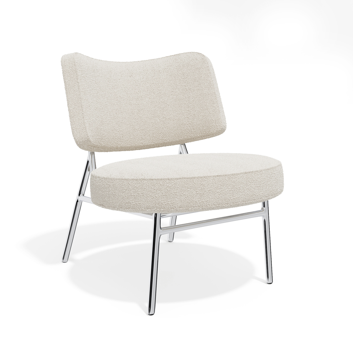 Sia Home - Lounge fauteuil IGGY - bouclette stof crème 60cm