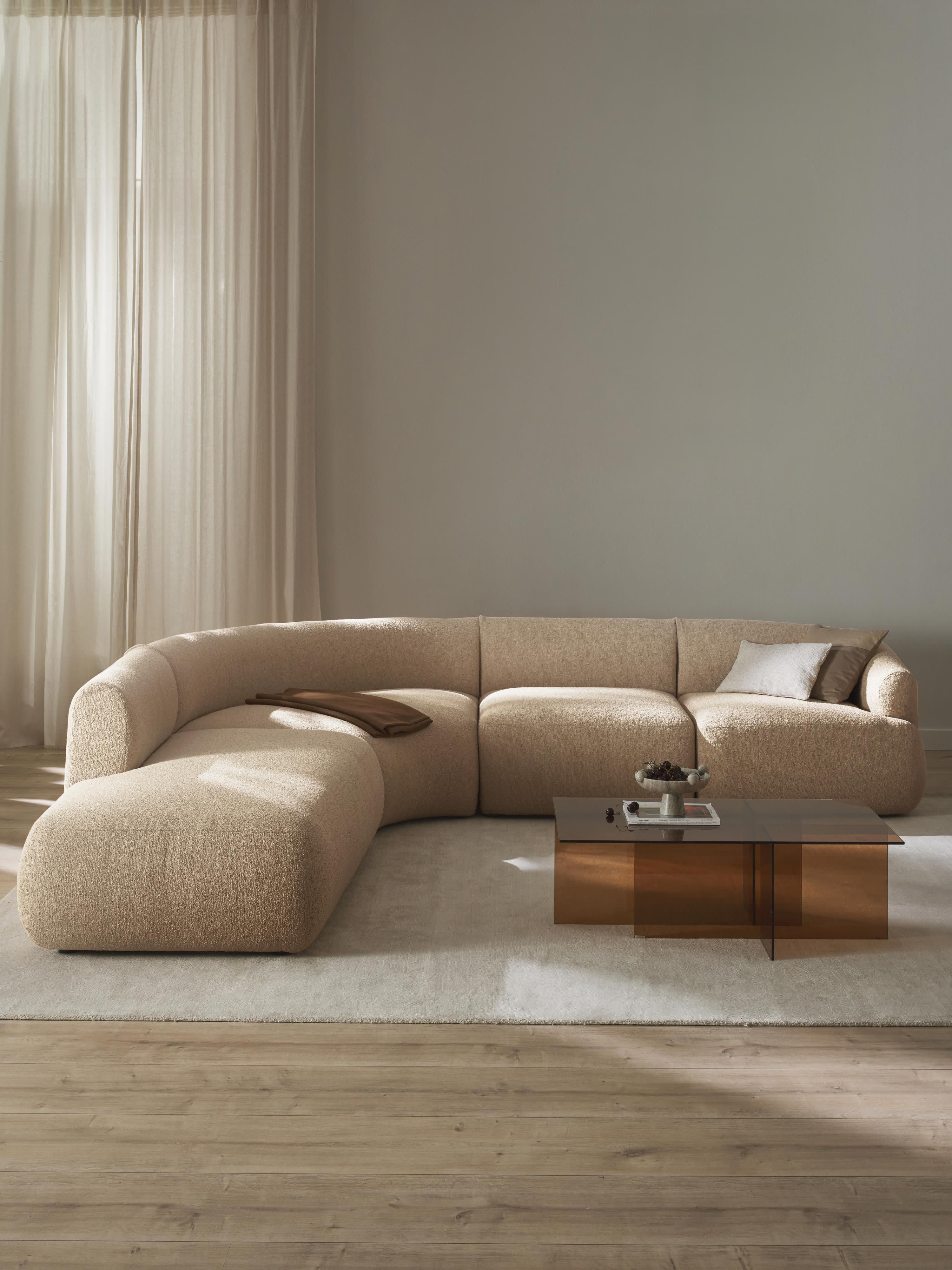 Modulares Bouclé-Ecksofa Sofia (4-Sitzer)