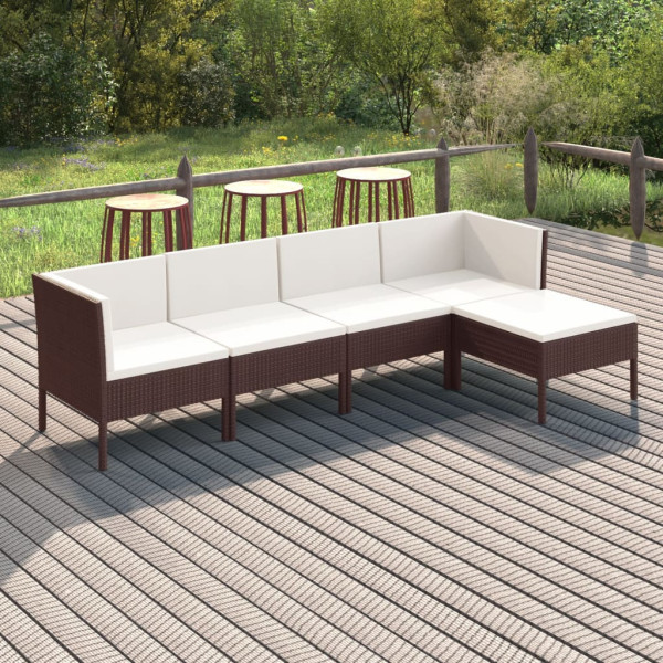 Zestaw wypoczynkowy do ogrodu Brąz Technorattan 2x sofa środkowa   2x