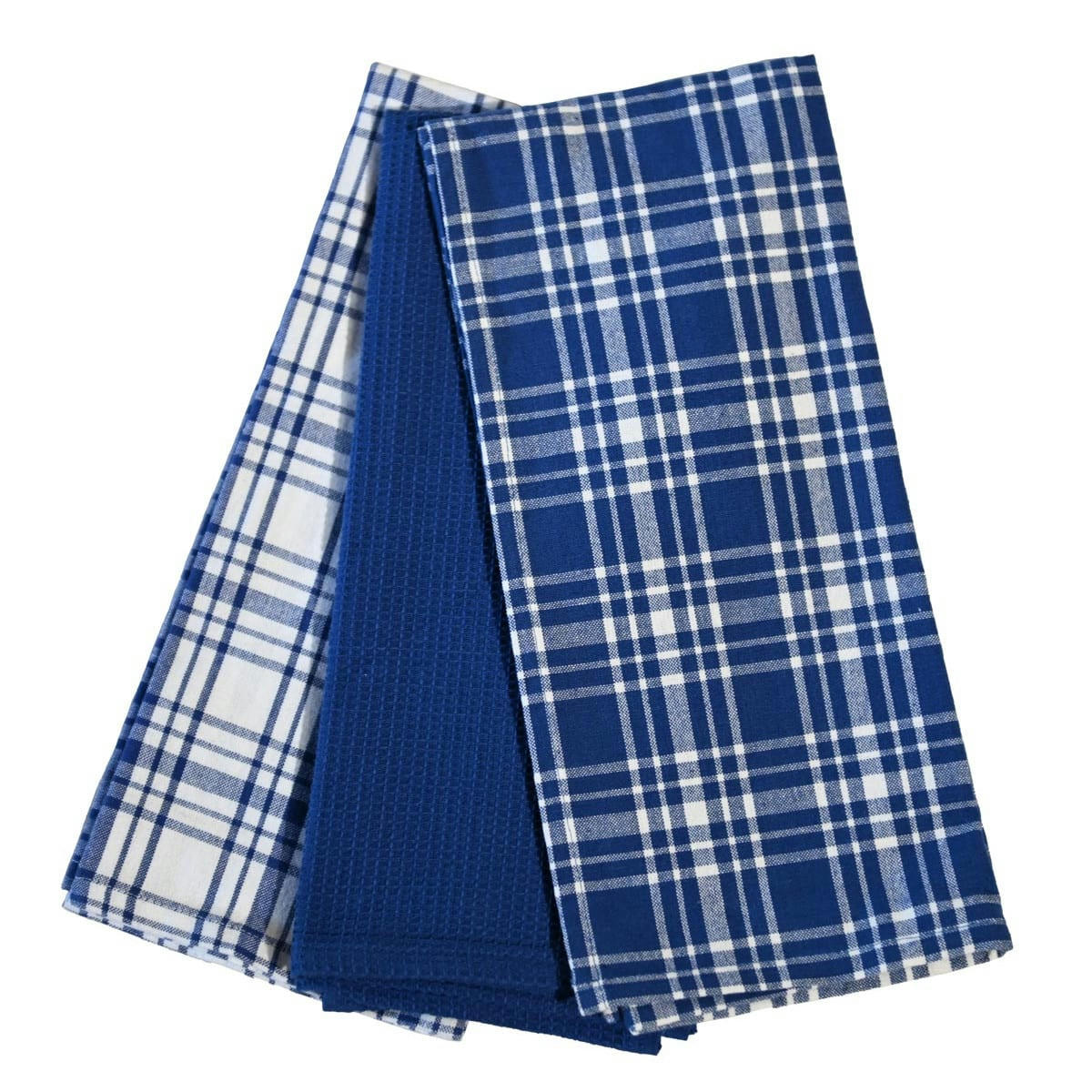 DUNDEE - 3 torchons assortis coton  ocean 45x70 cm