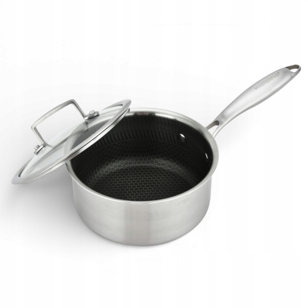Rondel stalowy MASTERPAN 18 cm z pokrywką Stal nierdzewna Indukcja