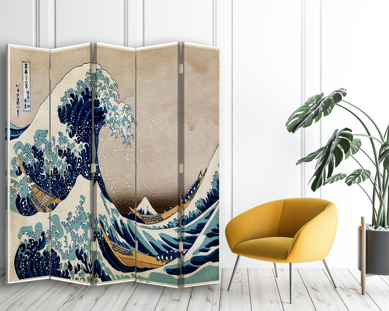 - Paravent La Grande Vague de Kanagawa - K.  Hokusai cm 180x170 (5x)