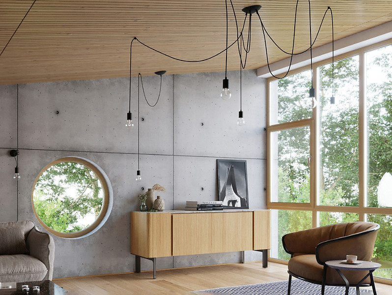 Lampa wisząca Edison 3-punktowa tkaninowa czarna