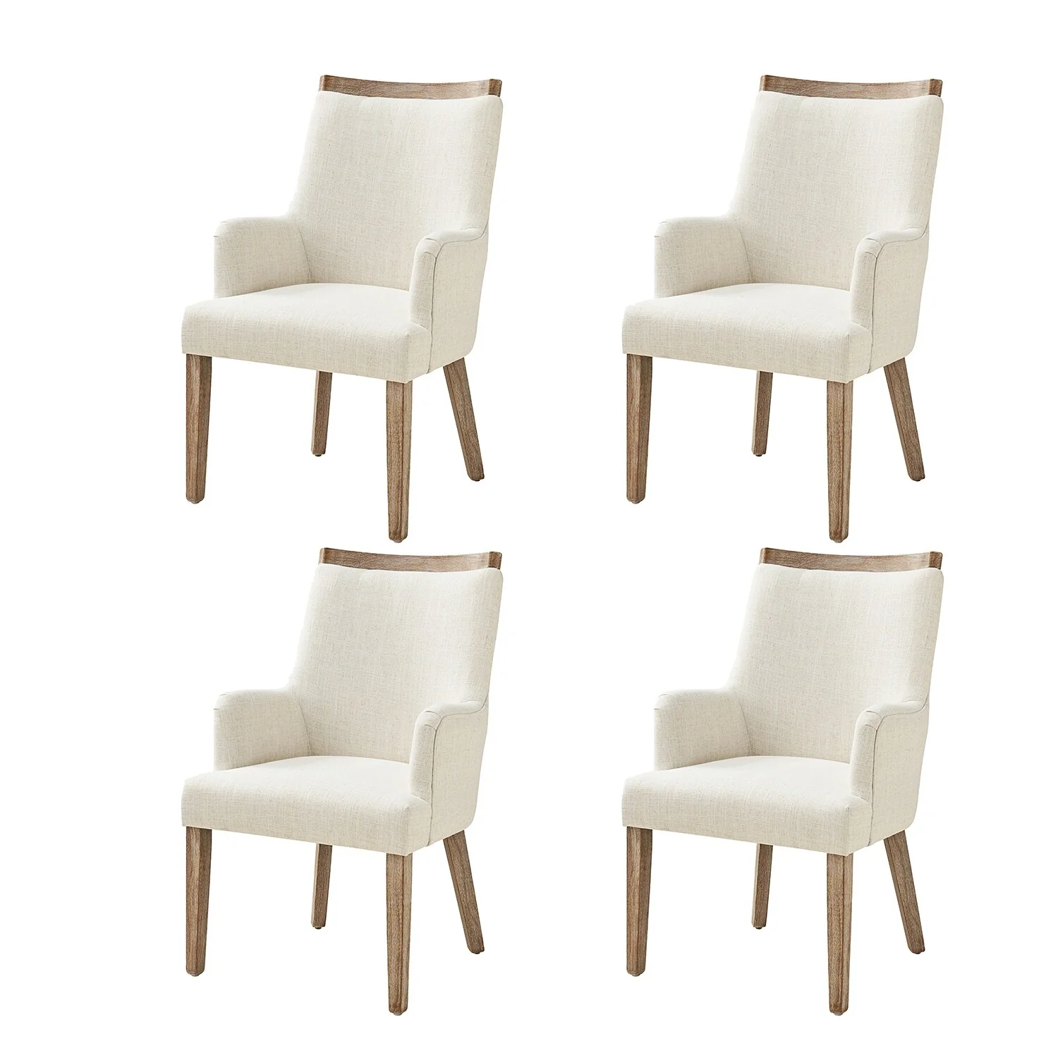 Albert Farmhouse Upholstered Solid Wood Dining Chair Set of 4 by HULALA HOME