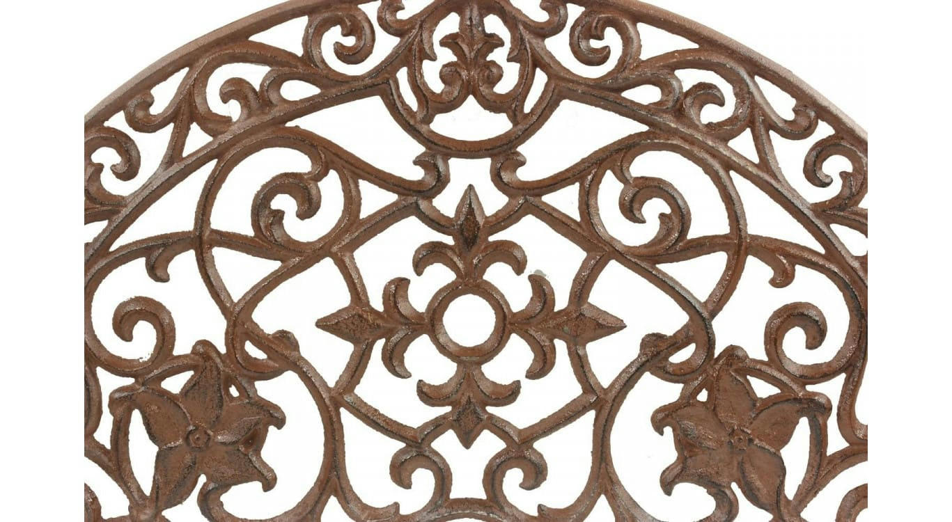 - Paillasson Demi Lune Fonte Marron 70cm