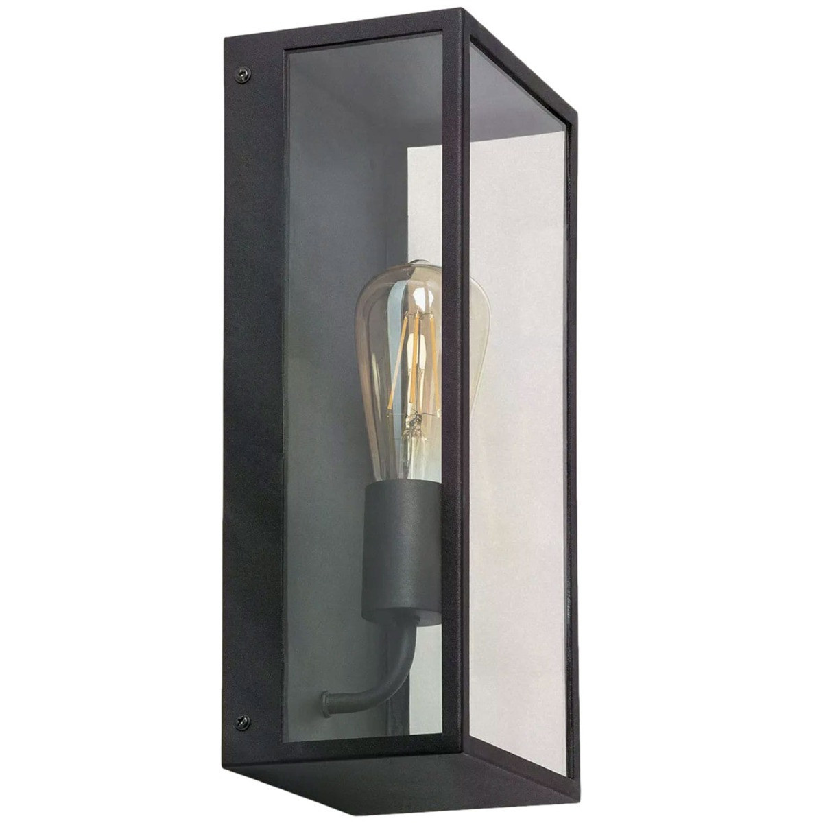 Kinkiet zewnętrznyczarno-przezroczysty Leonardo 1xE27x40W IP44 Abruzzo