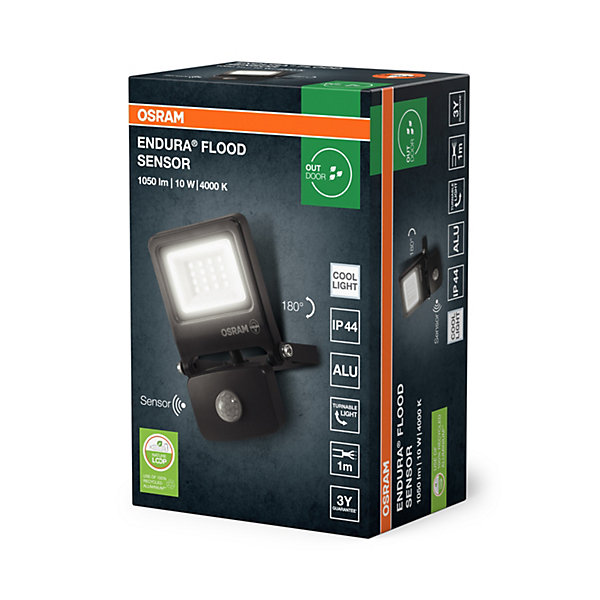 OSRAM Projecteur LEDENDURA FLOOD PC 10 W 4 000 K avec capteur gris