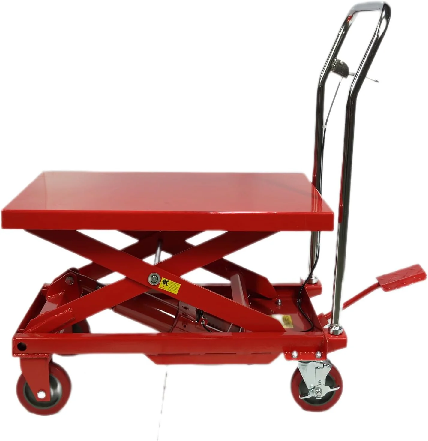 500LBS Hydraulic Lift Table Cart, 30 Lifting Height., Double Scissor Lift Table with 4 Wheels and Non-Slip Pad, Hydraulic Scissor Lift Table for Material Handling and Transportation(660 Pounds)