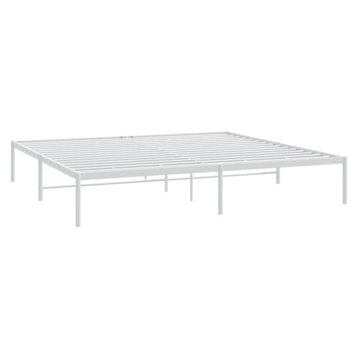 NNEVL Metal Bed Frame White 183x203 cm King