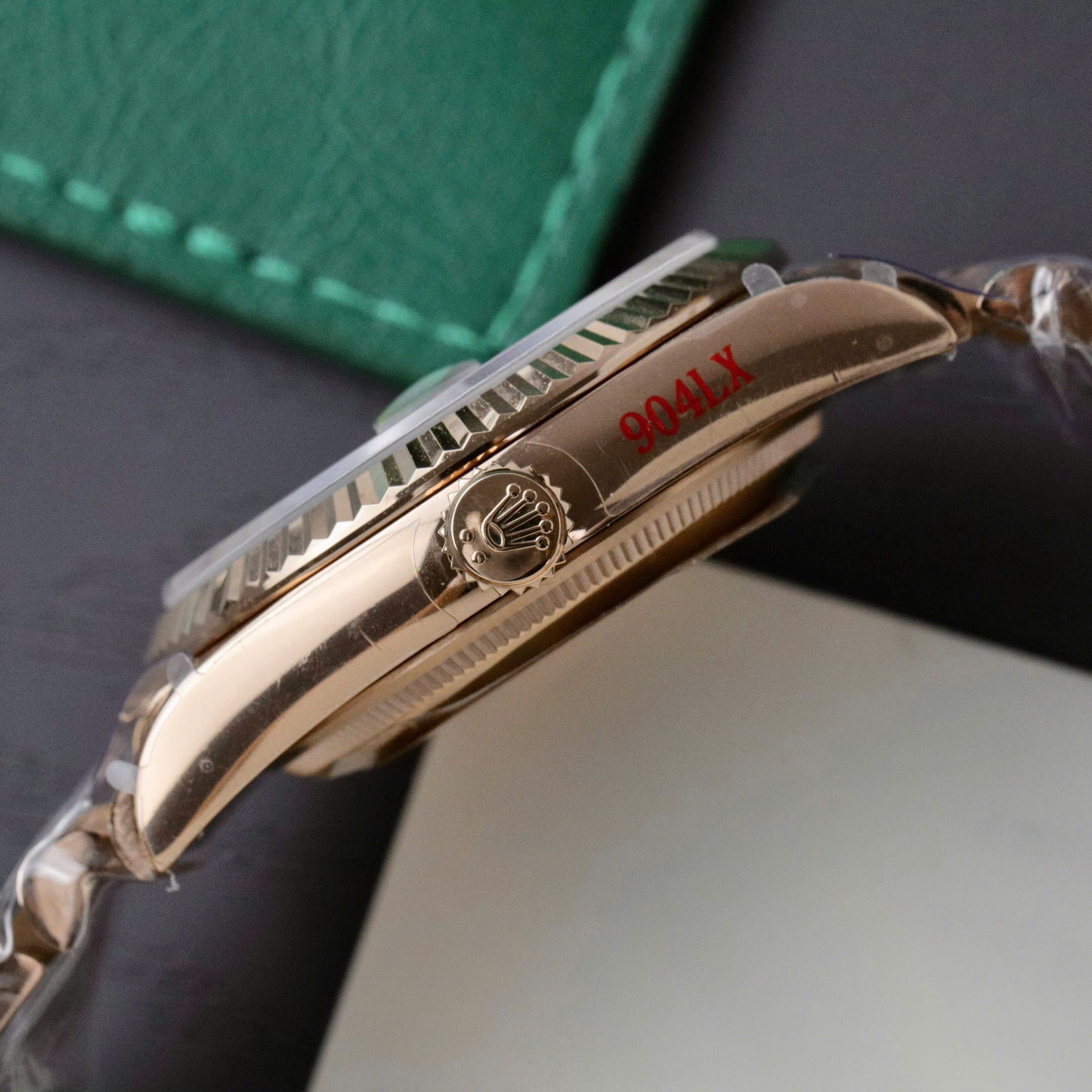 Rolex Day-Date RG Plated Chocolate Dial CZ Diamonds 36mm Super Clone