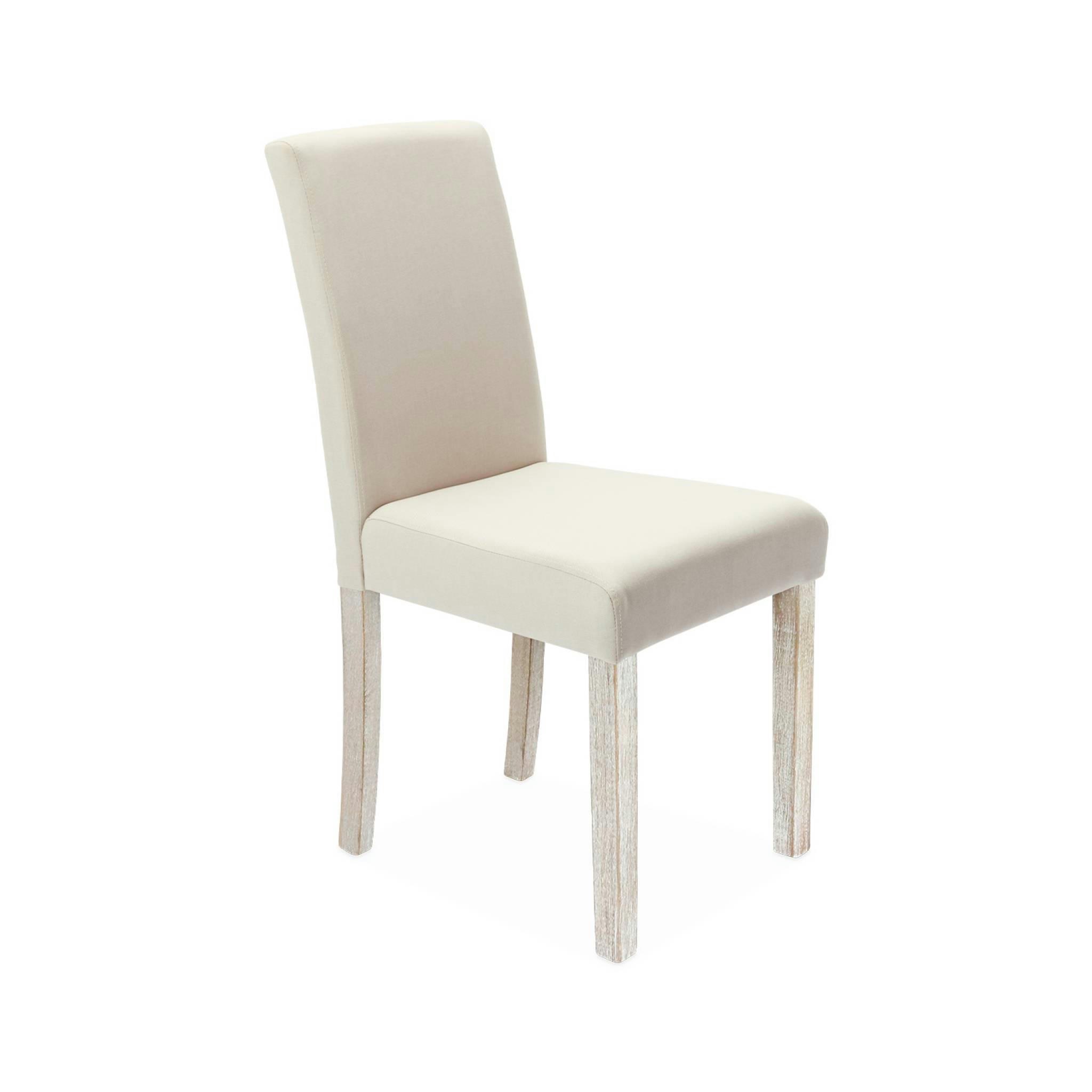 RITA - Lot de 4 chaises - chaises en tissu beige, pieds en bois