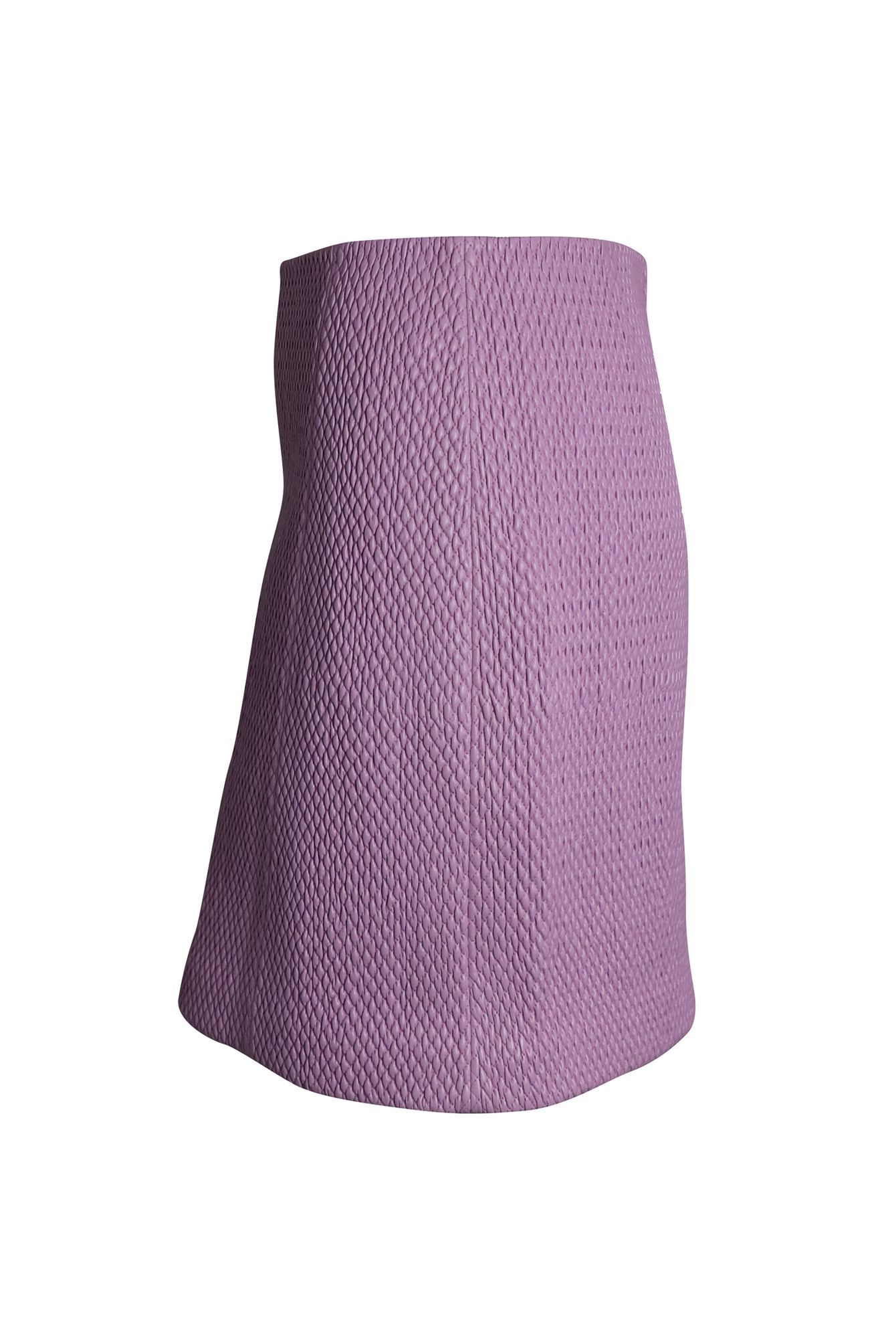 Bottega Veneta Preloved Quilted Skirt in Pink Leather