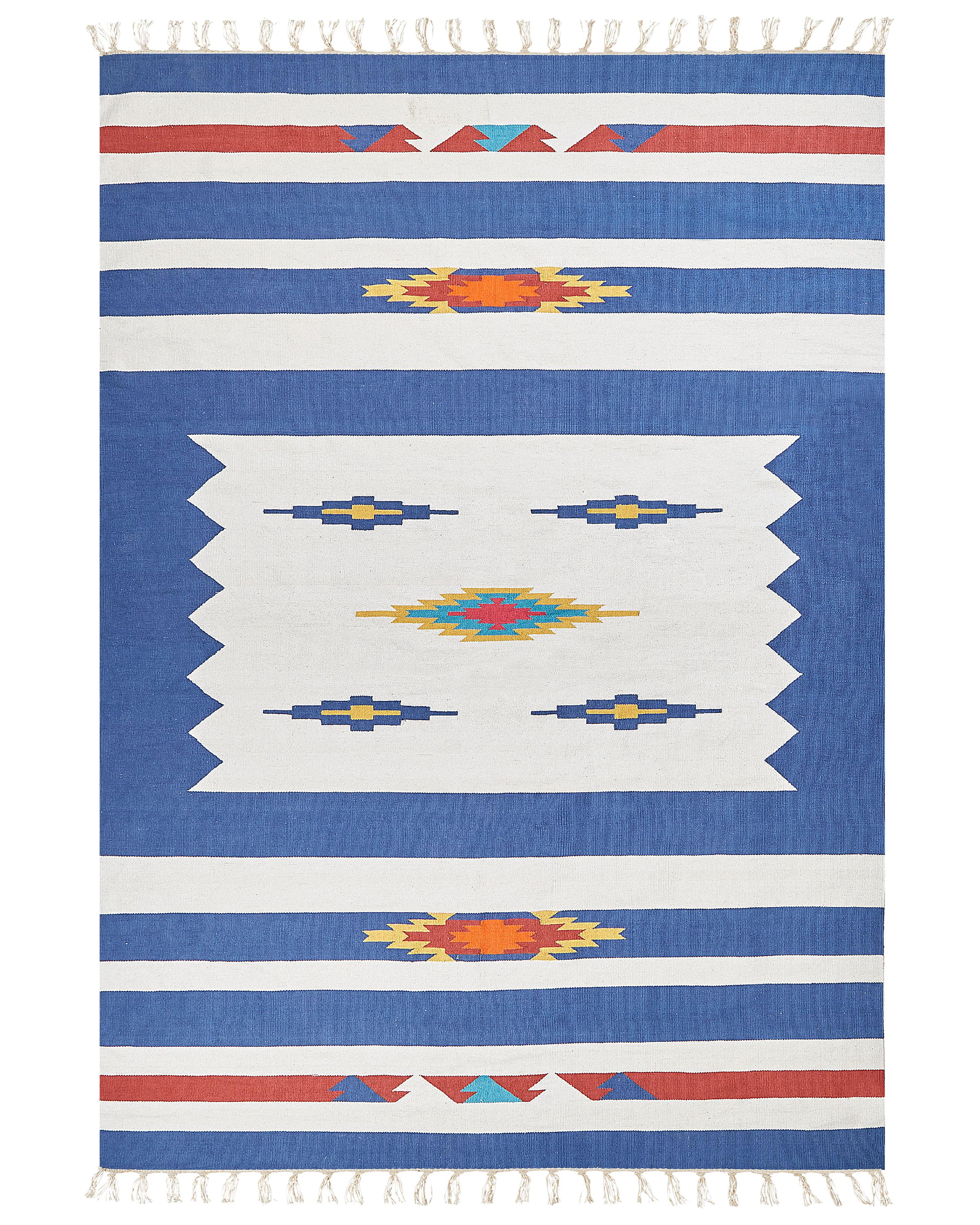 Rug VARSER Multicolour 140 x 200 cm Cotton Kilim