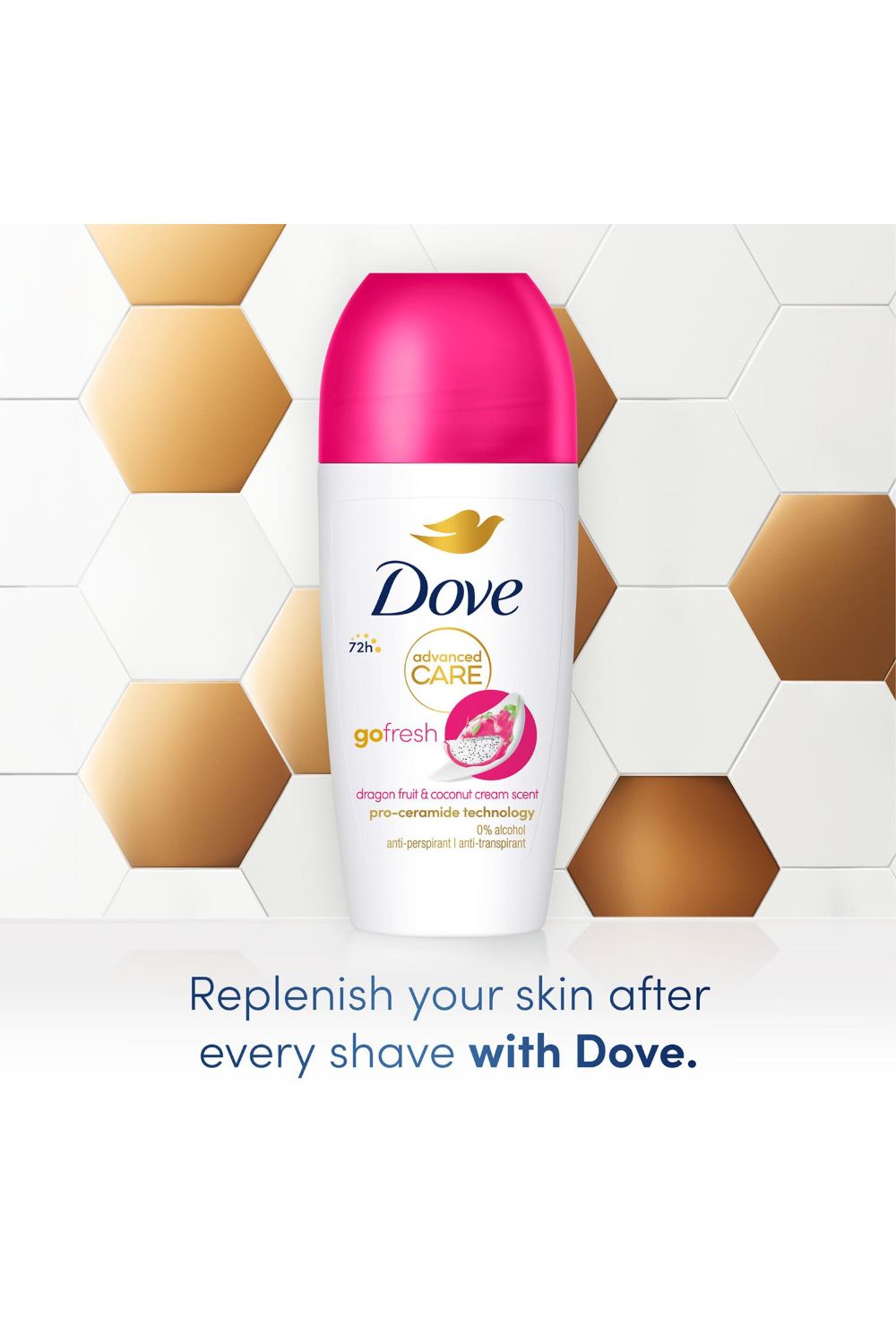 Dove Advanced Care Go Fresh Women's 'Roll On' with 72H Protection 50ml, 3pk