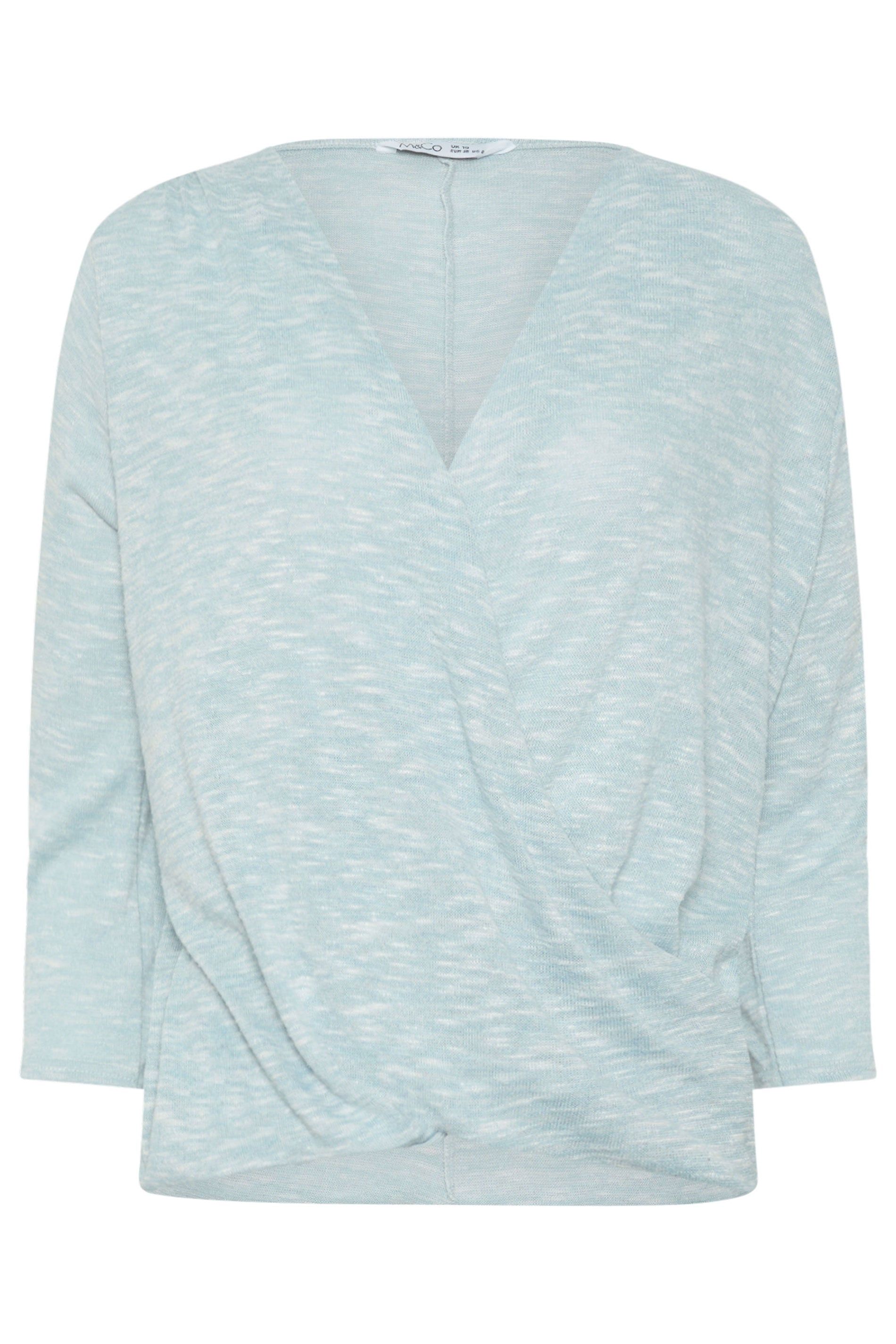 M&Co 3/4 Sleeve Wrap Top