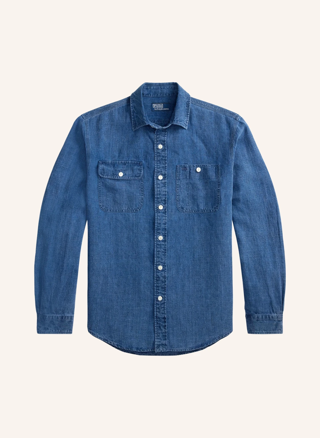 POLO RALPH LAUREN Leinenhemd Classic Fit in Jeansoptik