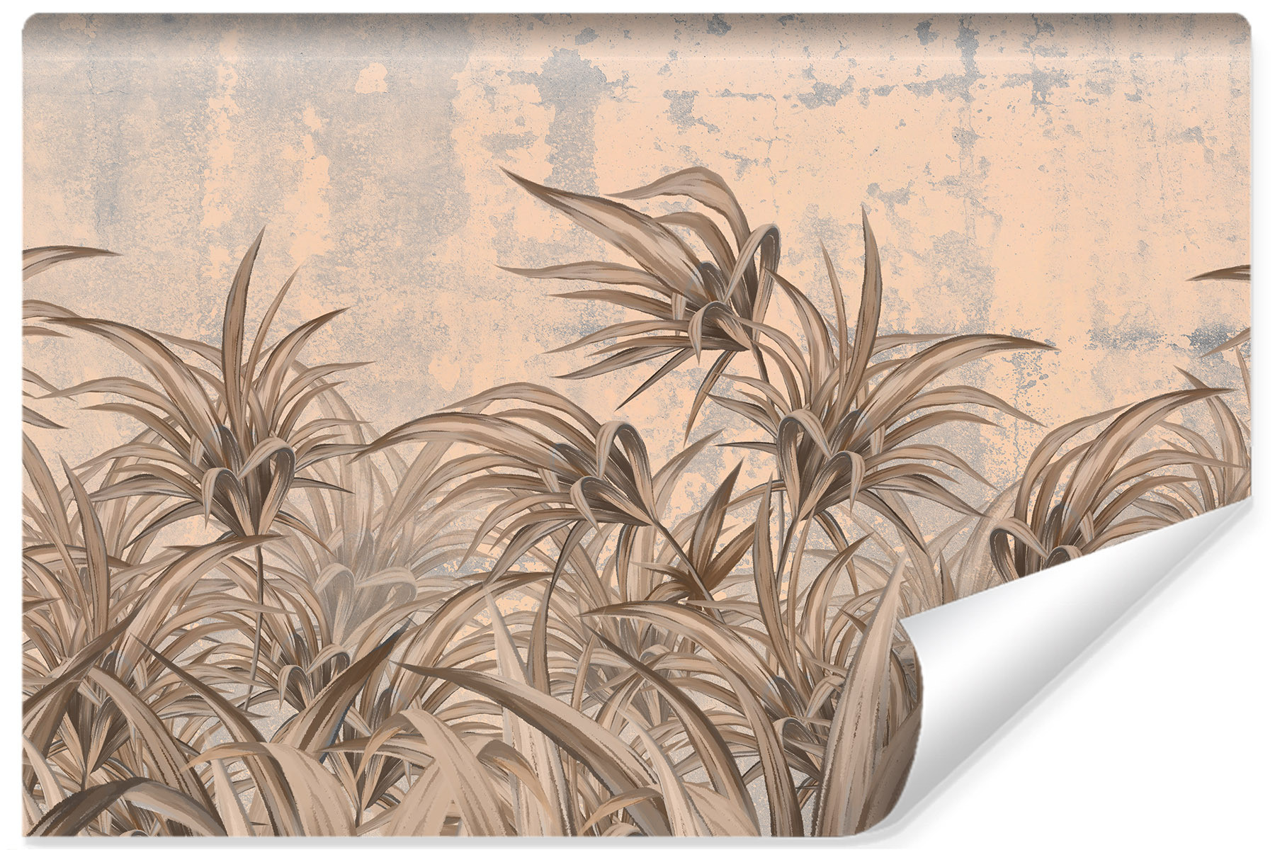 Fototapeta Beżowe LIŚCIE Beton Styl Retro 90x60cm