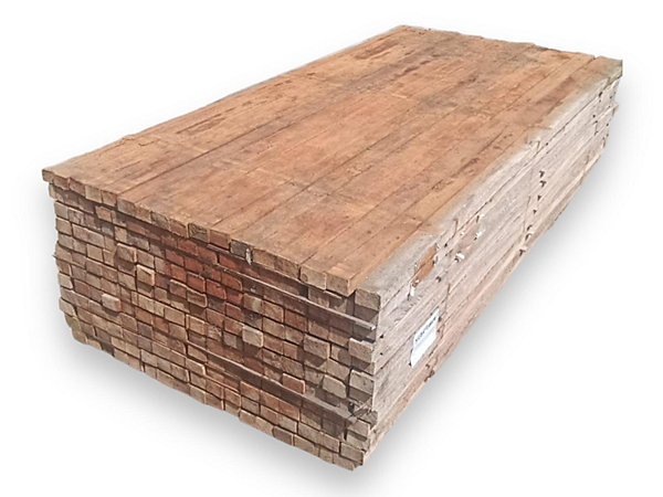 Pack de 40 lattes pour lattes extérieures en bois tropical Angelim Pedra 5x3x185 cm
