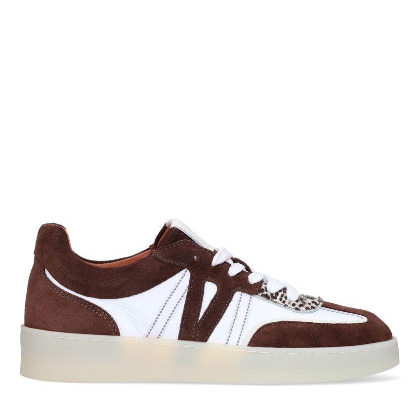 Manfield Bruine suède sneakers