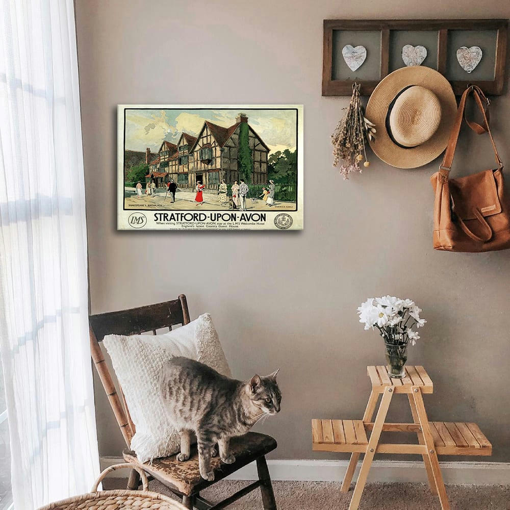 - Tableau affiche touristique vintage Stratford-Upon-Avon 50x70cm