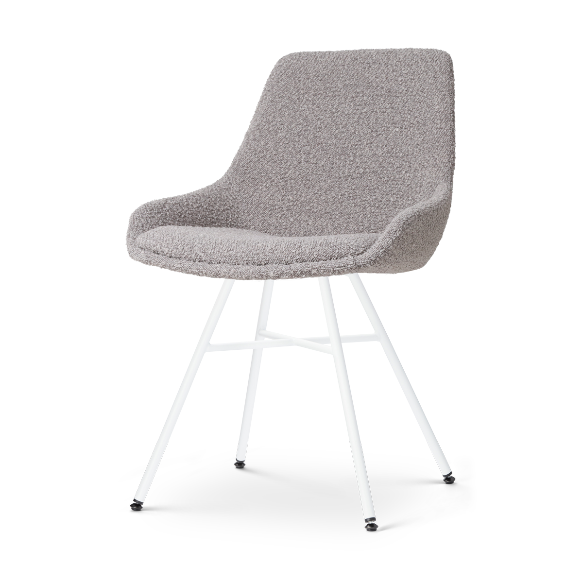 Nolon Noa-Isa Eetkamerstoel Bouclé Taupe - Stof - Wit Onderstel