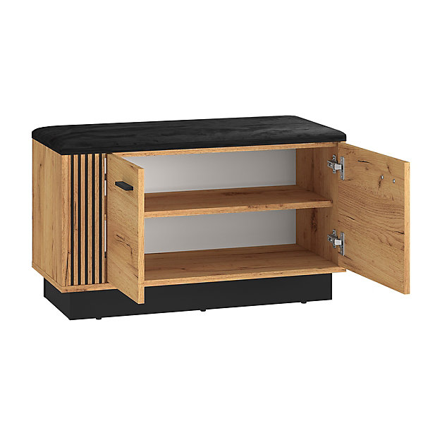 Banc meuble à chaussures 2 portes Nilo Bois