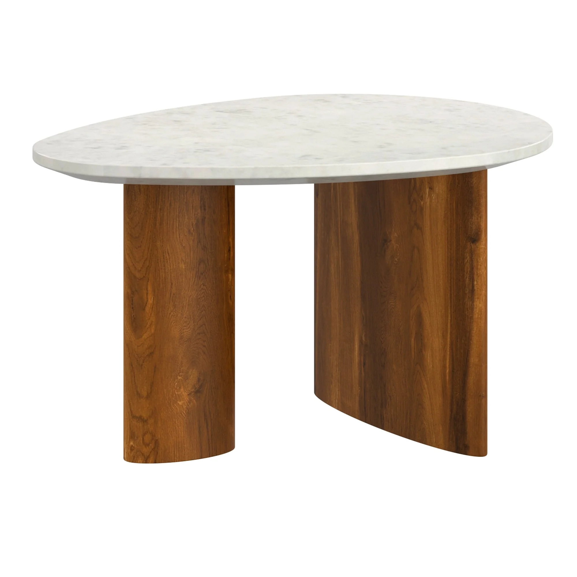 Mid-Century Modern Solid Wood & Marble Coffee Table