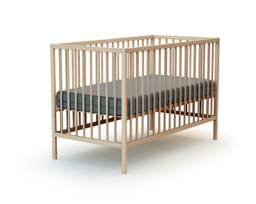 - Lit bébé 60x120 hêtre brut