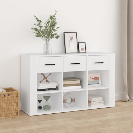 NNEVL Sideboard White 100x30x59.5 cm Engineered Wood