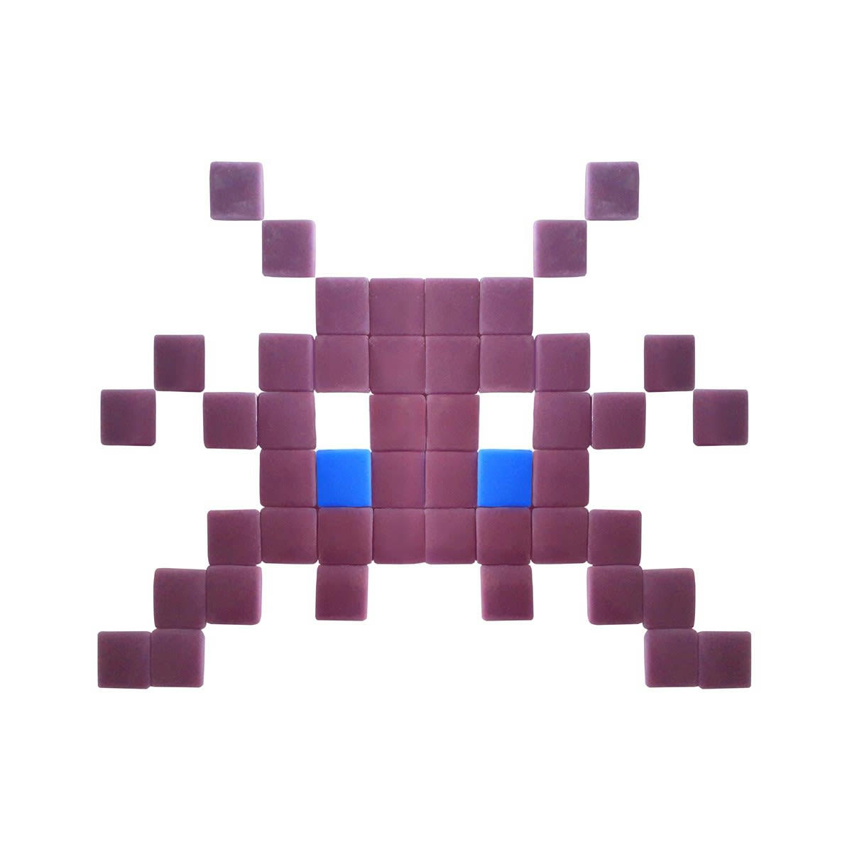 OUTDOOR - Mosaïque invaders en verre violet clair