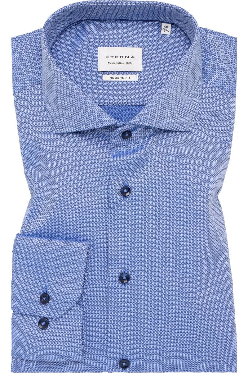 ETERNA Modern Fit Hemd blau, Strukturiert
