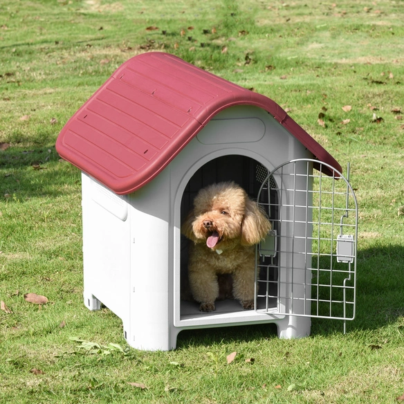 Hundehütte, Dachluke, LxBxH: 59x75x66 cm, hellgrau