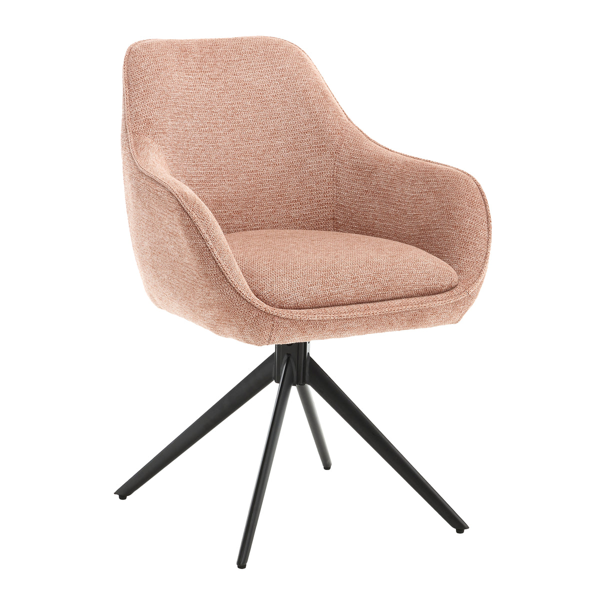 Livingfurn eetkamerstoel Thomas Brique - roze - stof - set van 2
