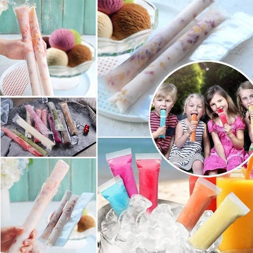 NNEOBA 100Pcs Disposable Ice Pop Mold Bags with Funnel