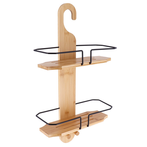 Półka łazienkowa wisząca Dani 2 poziomy 60x30x13 cm Bambus