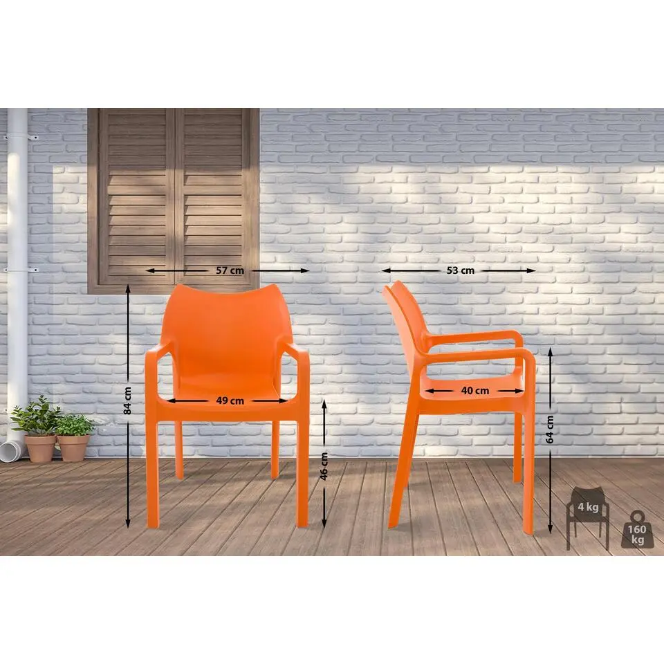 CLP Tuinstoel Diva Kunststof - oranje