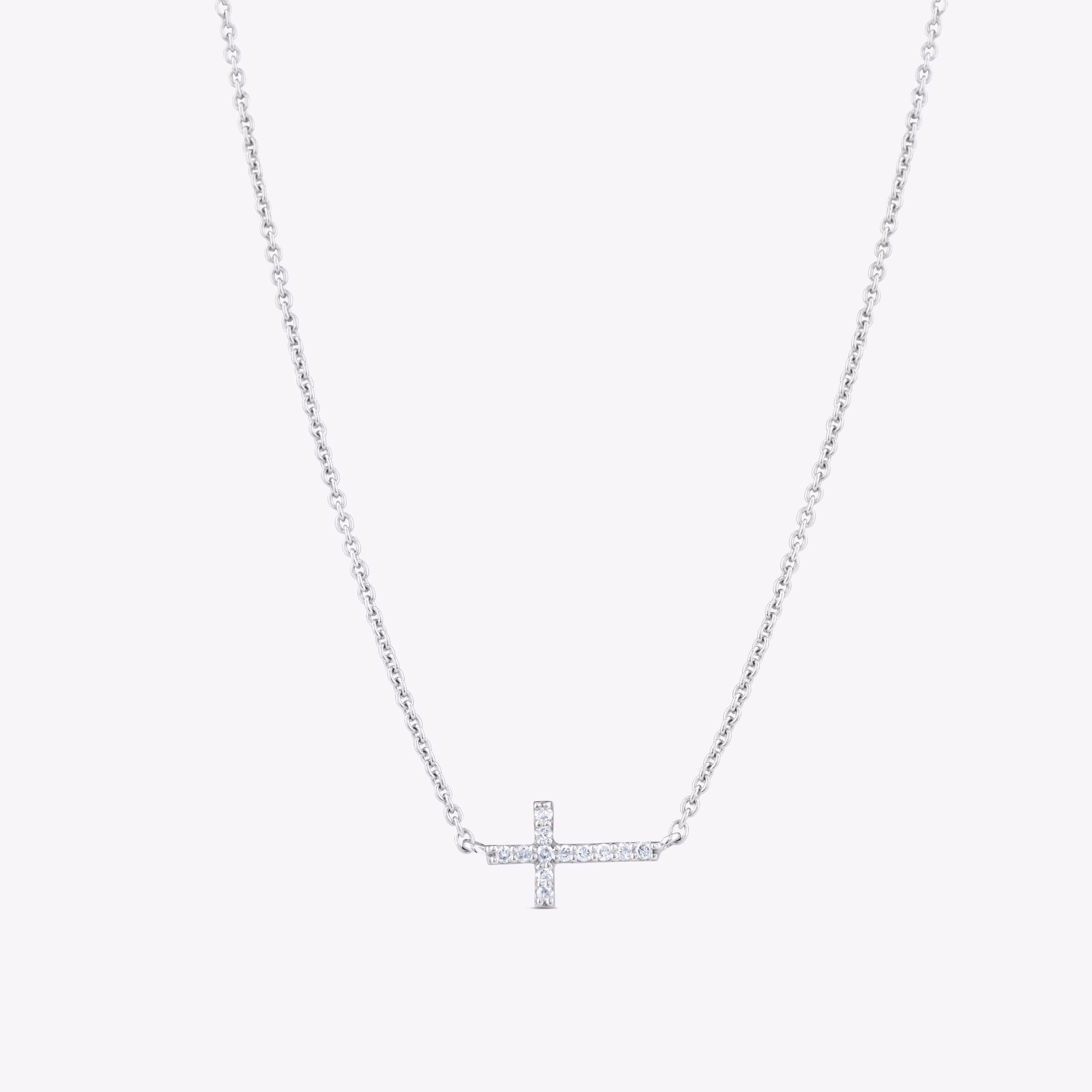 Collar de oro blanco con diamantes TOUS Cruz