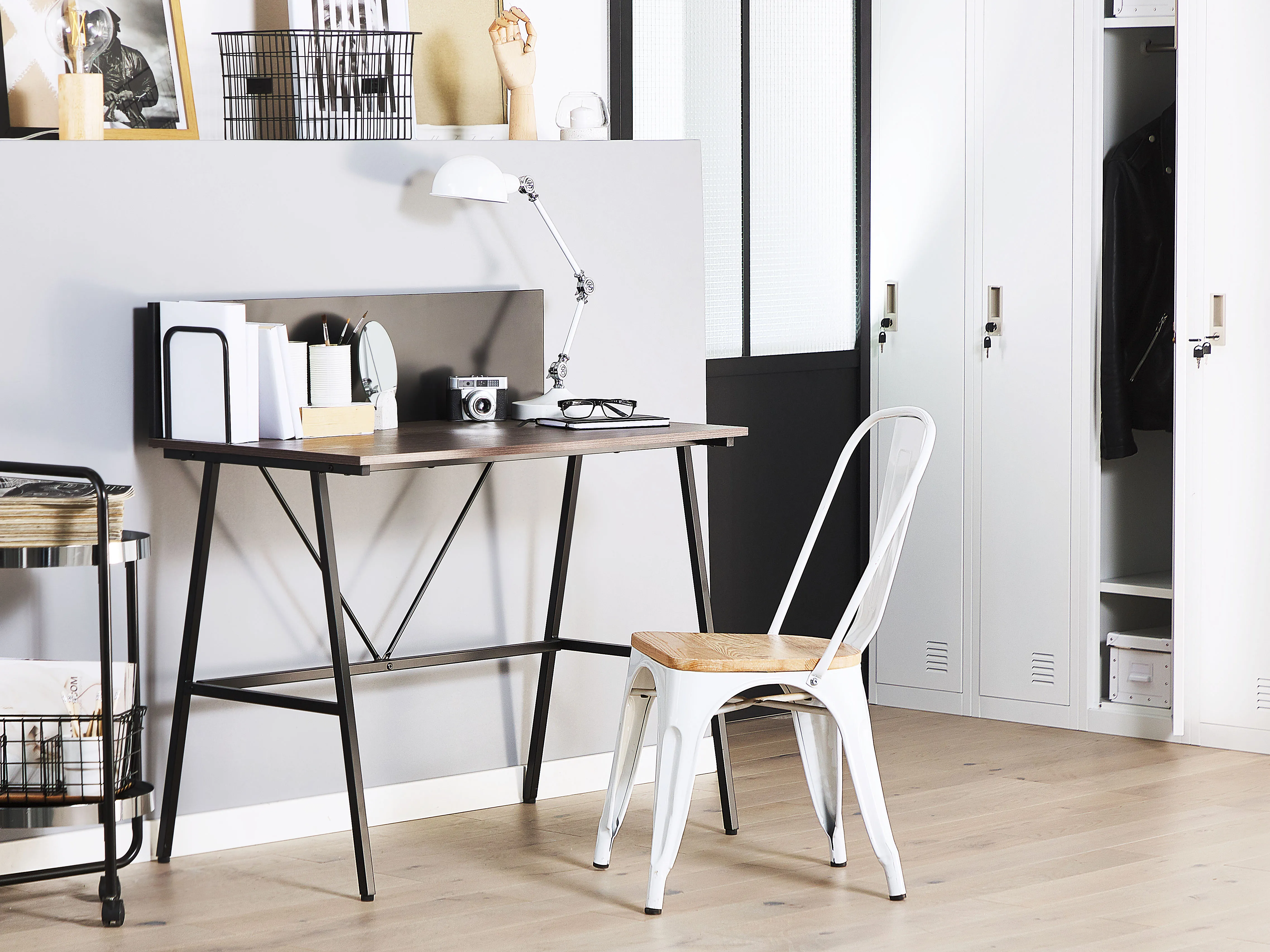 Home Office Desk HASTINGS Brown/ Black 100 cm 52 cm