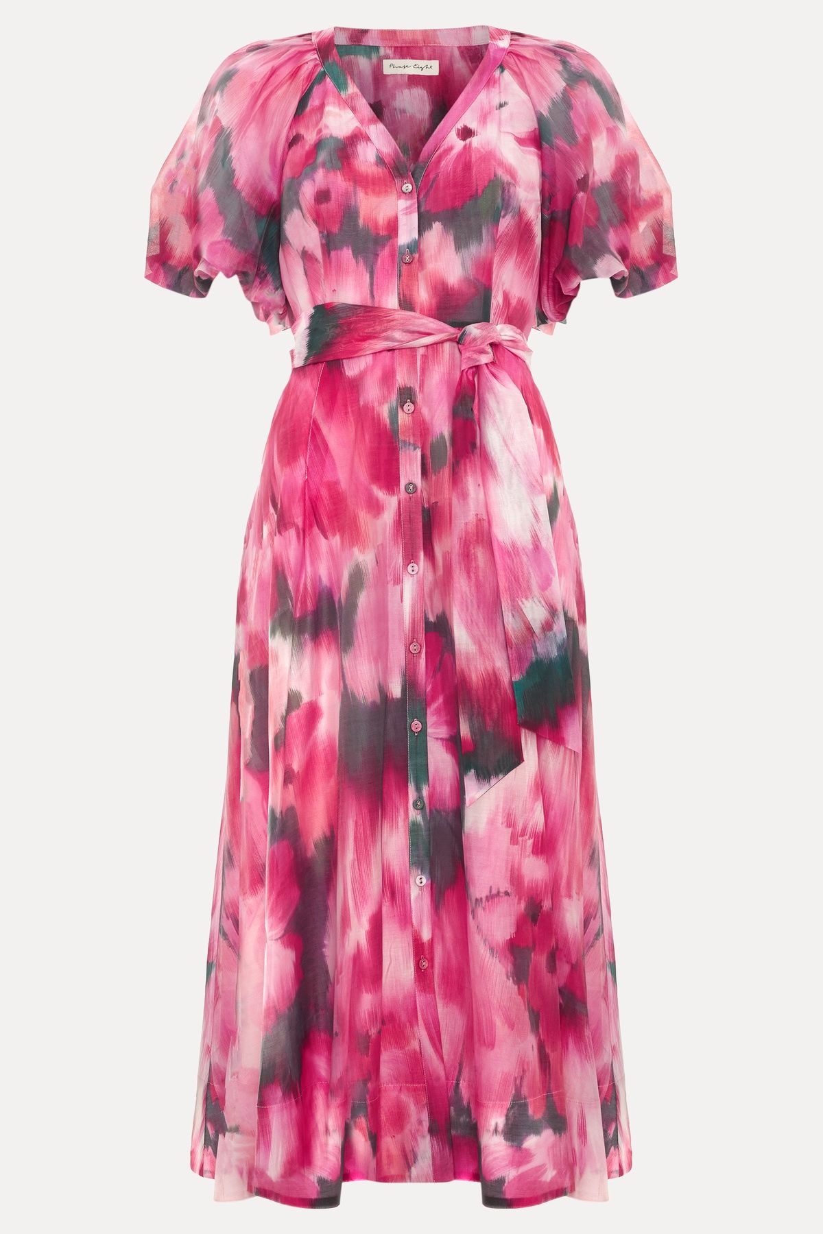 Phase Eight Caterina Puff Sleeve V-Neck Shirt Dress