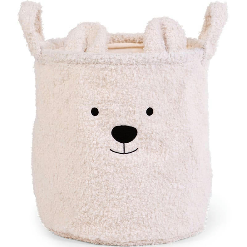 - Panier de rangement Teddy écru (30 x 30 cm)